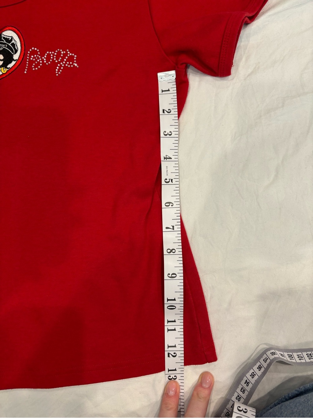 Y2K VTG Betty Boop Rhinestone Baby Tee - Picture 6 of 7